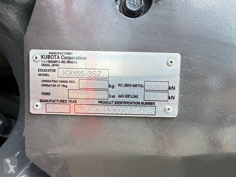 Excavadora Kubota KX155-3SZ