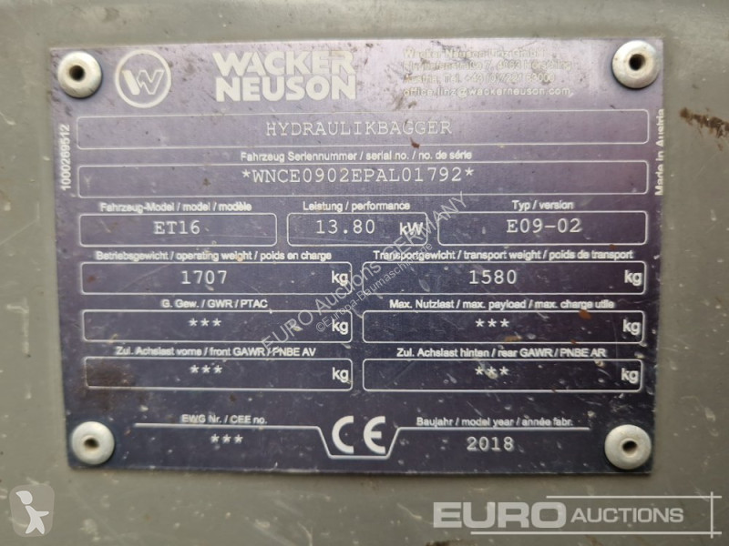 Skovel Wacker Neuson ET16