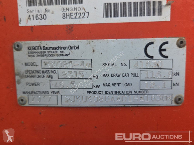 Skovel Kubota KX080-4A