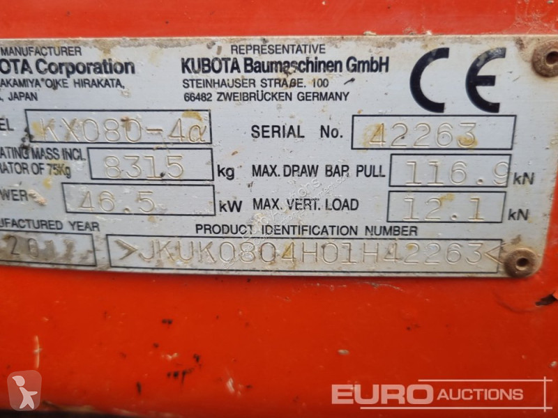 Skovel Kubota KX080-4