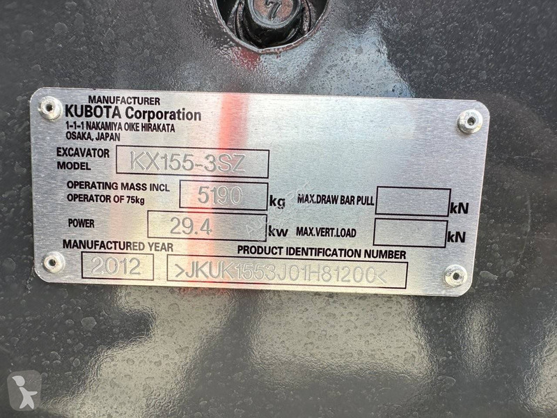 Skovel Kubota KX155-3SZ