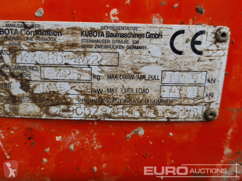 Escavadora Kubota KX080-4A2