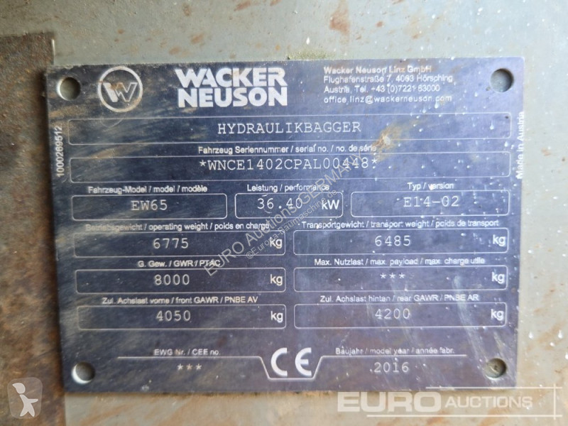 Pelle Wacker Neuson EW65