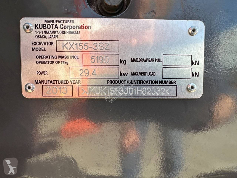 Escavadora Kubota KX155-3SZ