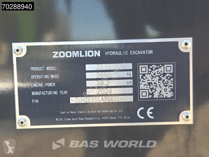جرافة Zoomlion ZE35 Garantía de fábrica - CW /...