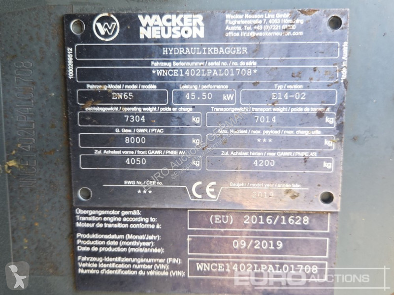 Rýpadlo Wacker Neuson EW65