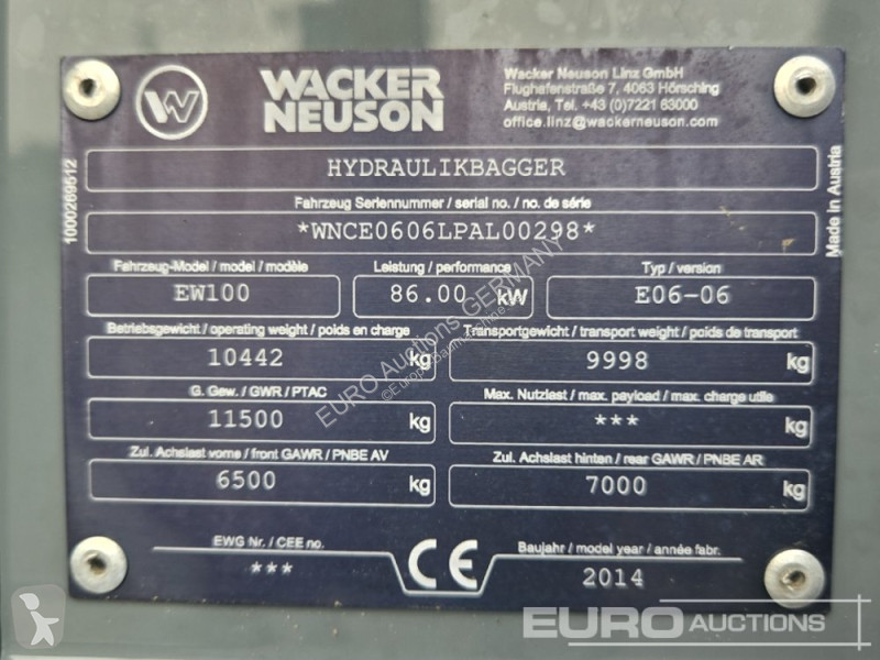 Excavadora Wacker Neuson EW100