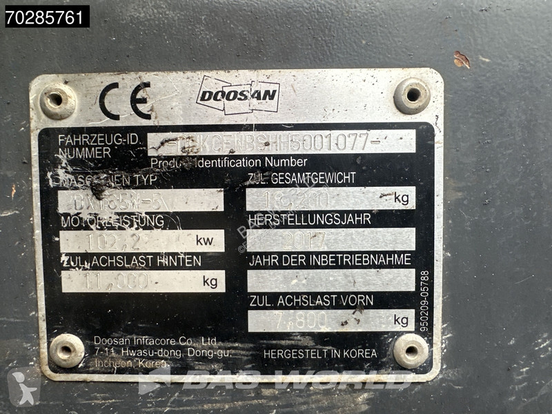 Escavadora Doosan DX165W-5 DUTCH MACHINE
