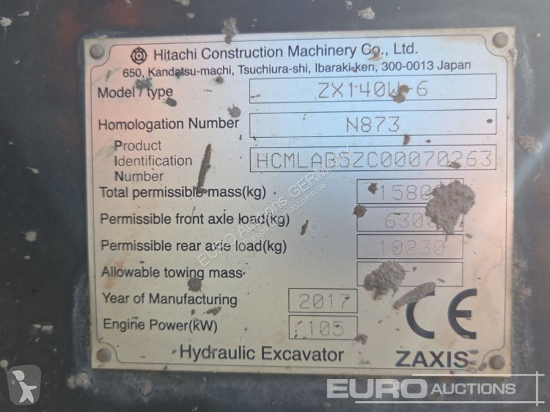 Skovl Hitachi ZX140W-6