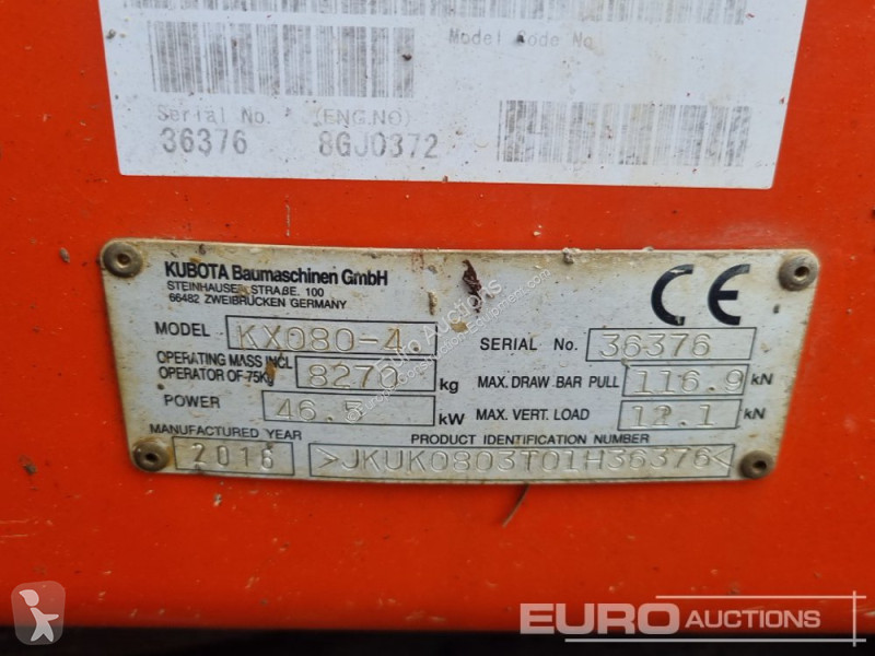 Skovel Kubota KX080-4
