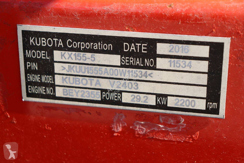 Excavadora Kubota KX155-5