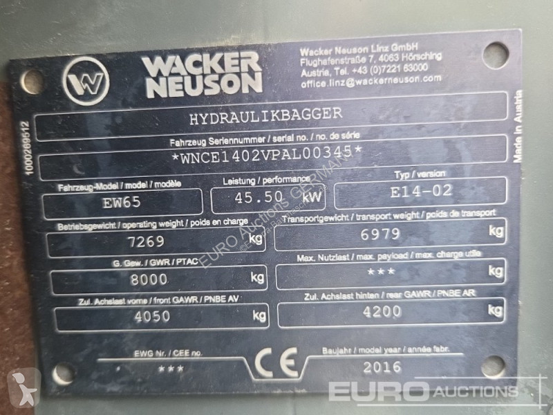 Graafmachine Wacker Neuson EW65