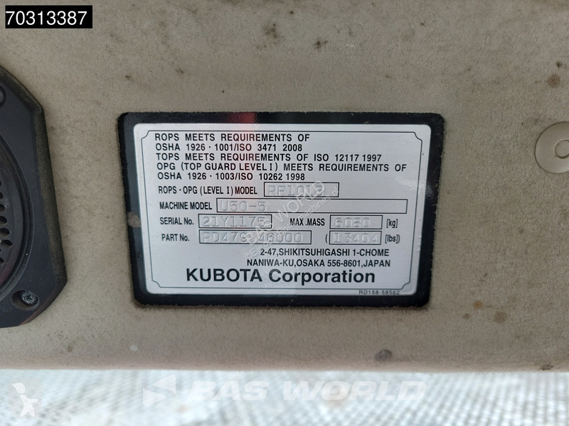 Rýpadlo Kubota U50-5 3 Buckets