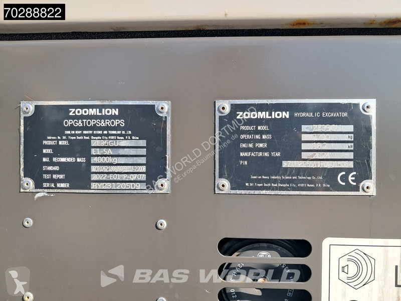 Rýpadlo Zoomlion ZE35 HERSTELLERGARANTIE – CW /...