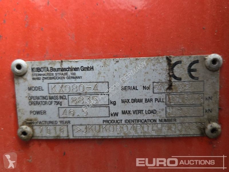 Excavator Kubota KX080-4