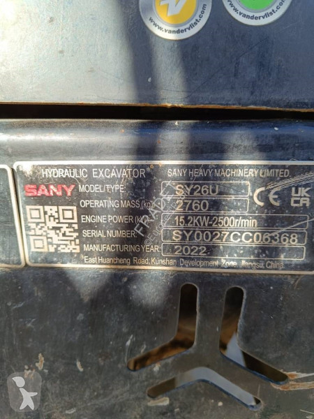 Escavadora Sany SY 26 U