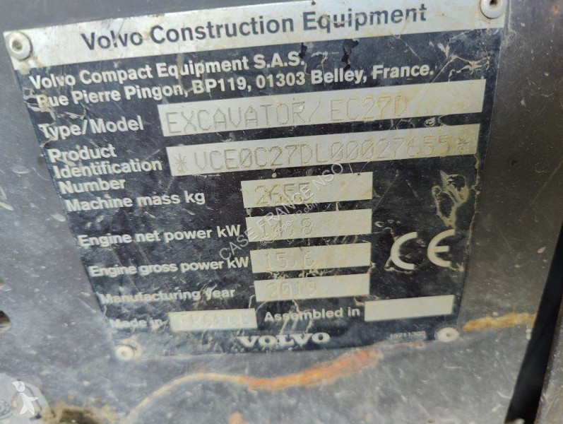 Pelle Volvo EC 27 D