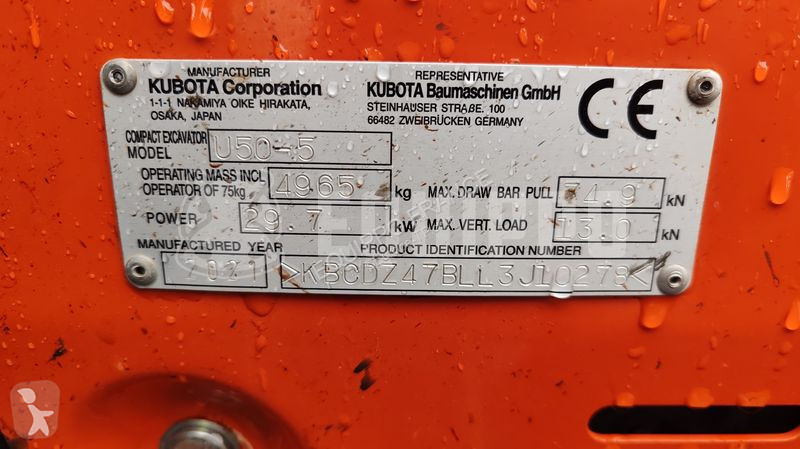 Rýpadlo Kubota U50-5 with 3 excavator buckets