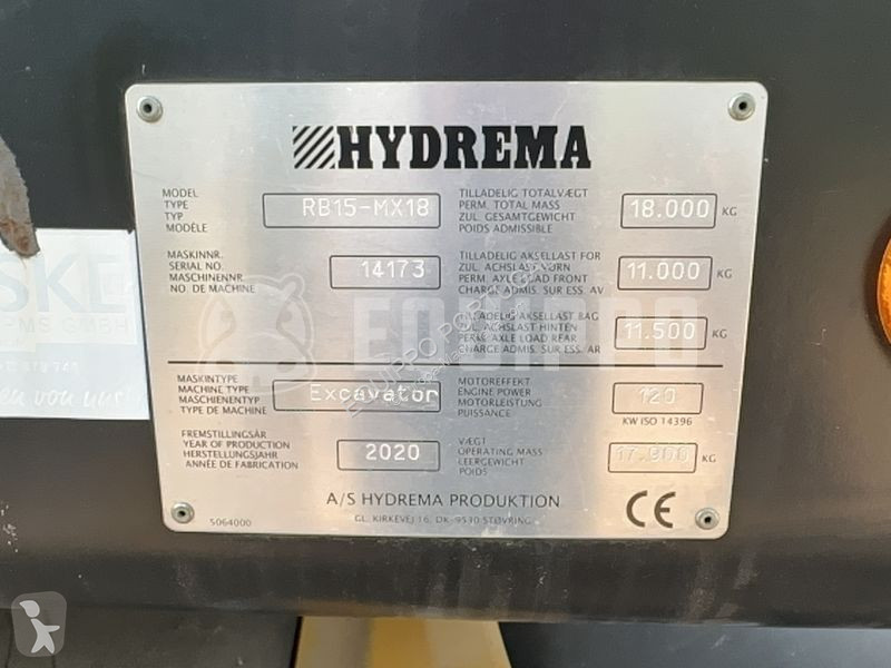Rýpadlo Hydrema RB15-MX18 with tiltrotator,...