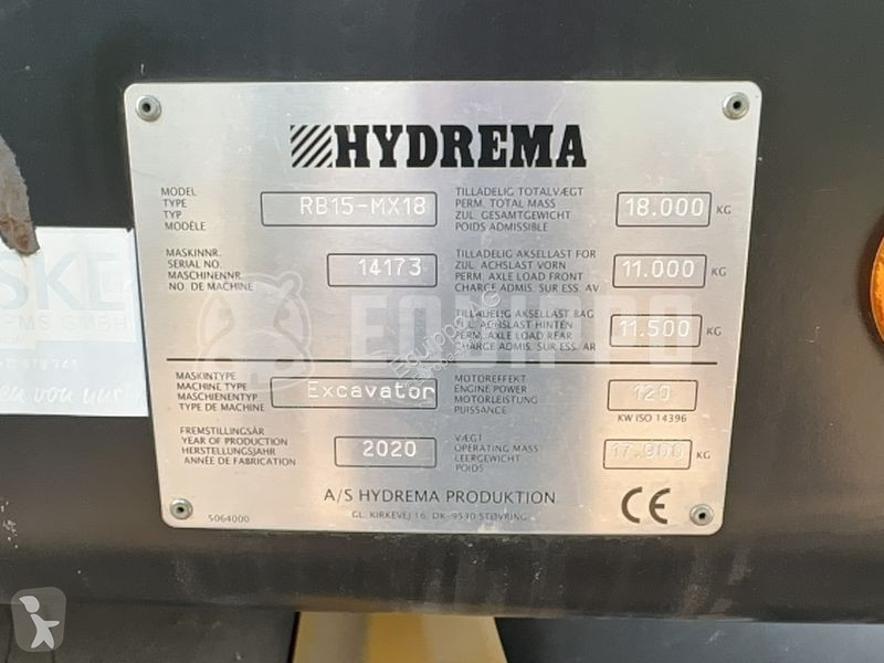 Rýpadlo Hydrema RB15-MX18 with tiltrotator,...