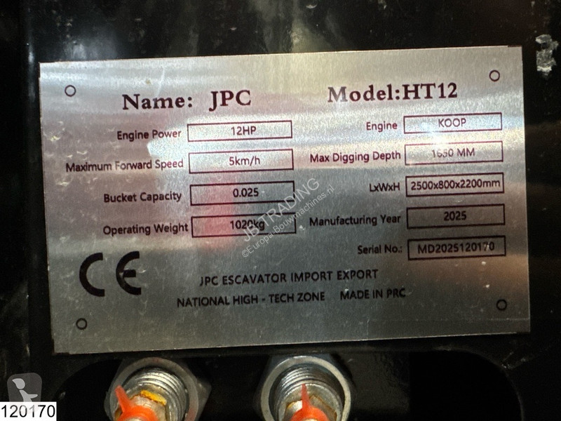 Koparka JPC HT12 New – Unused, 2025, 12 hp