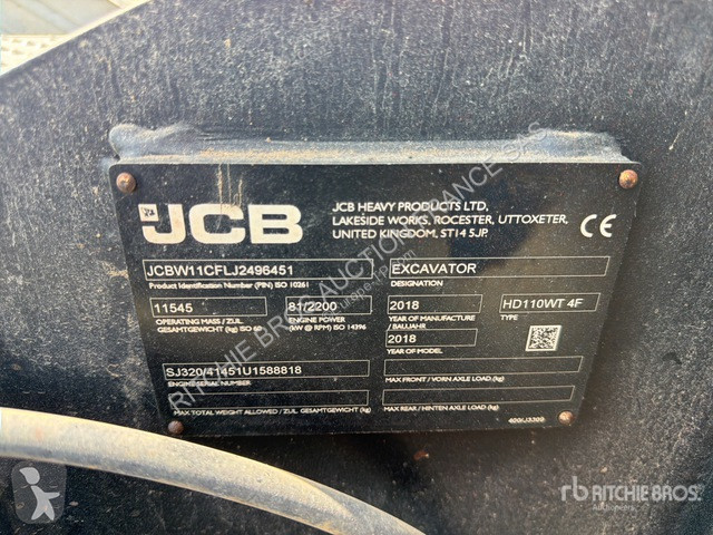 Экскаватор JCB  HD110WT 4F