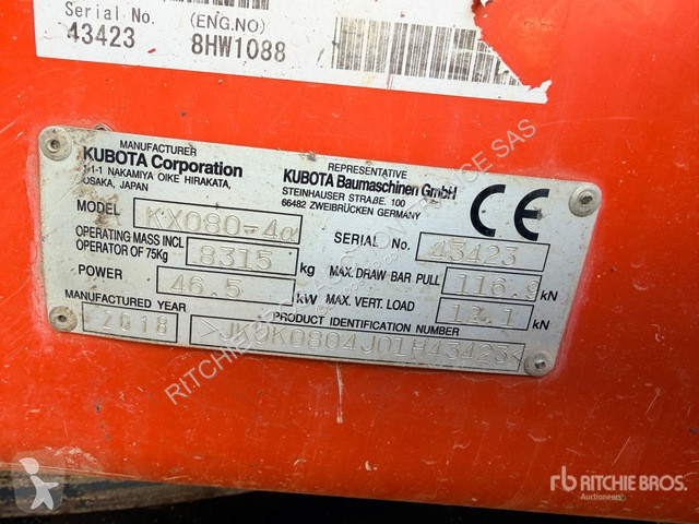Pelle Kubota  KX080-4
