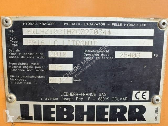 Excavadora Liebherr R 916 LC Litronic
