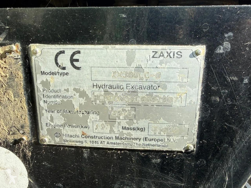 جرافة Hitachi ZAXIS ZX300LC-6 14059 HOURS, CE