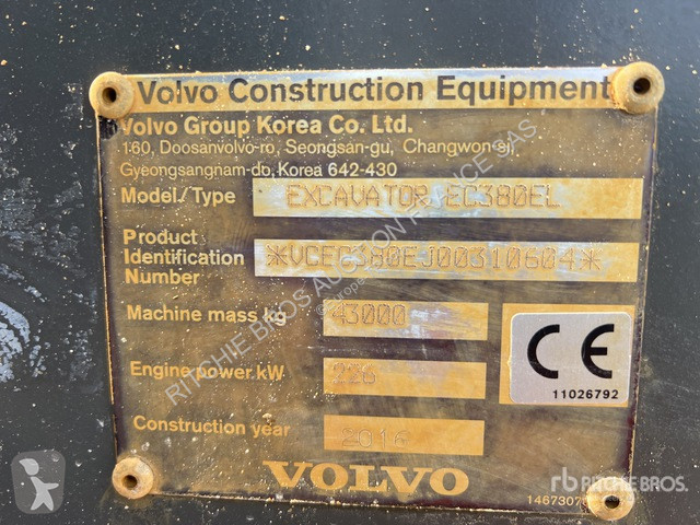Pelle Volvo  EC380 EL
