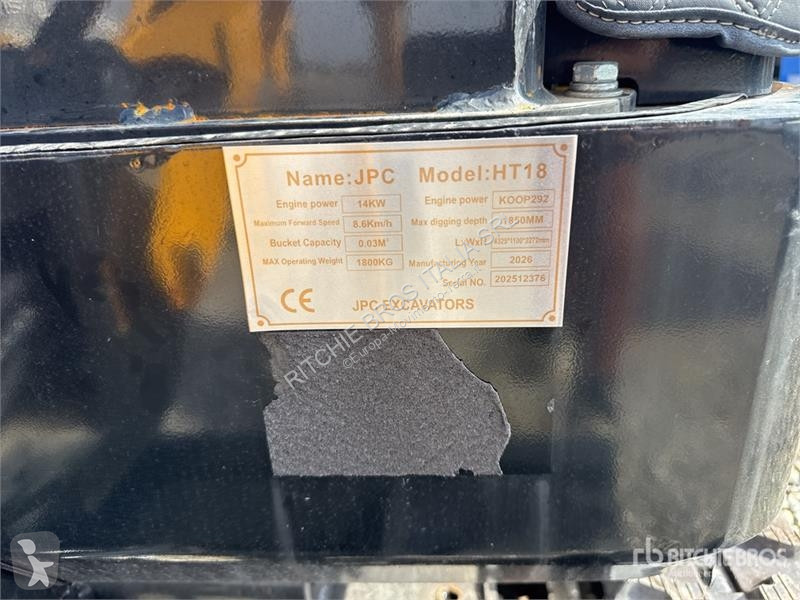 جرافة JPC HT18 Mini Excavator (Unused)