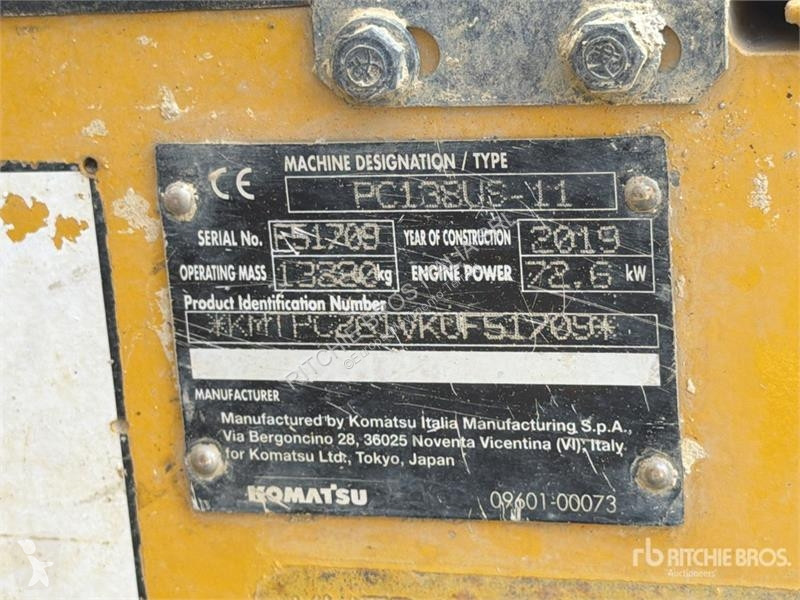 جرافة Komatsu PC 138US-11 Tracked Excavator