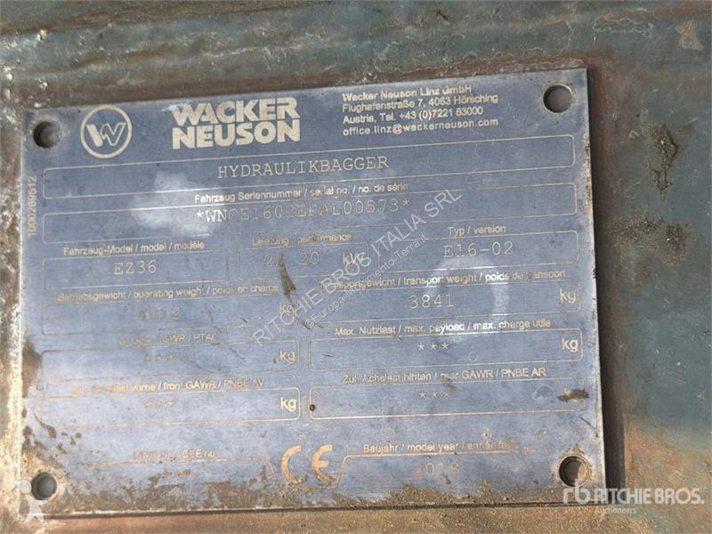 Skovel Wacker Neuson EZ36 Mini Excavator