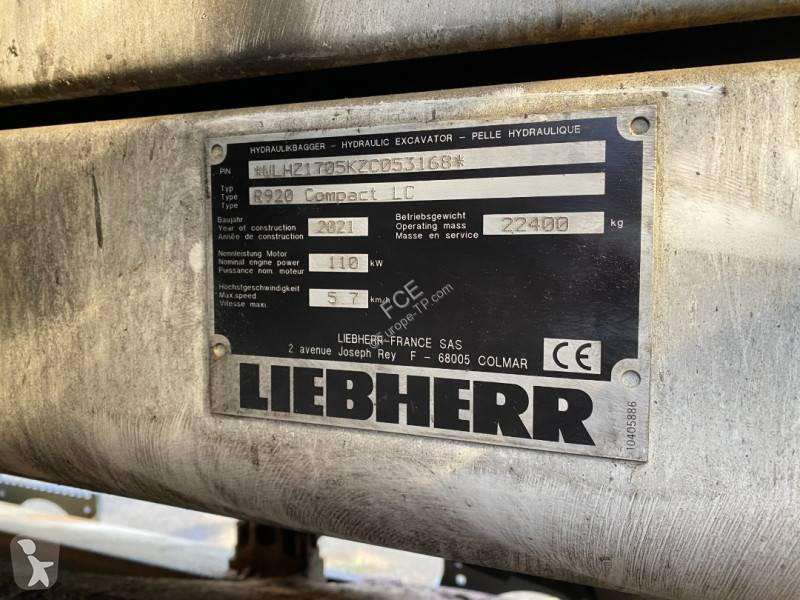 Skovel Liebherr R920 COMPACT LC / Certificat CE...