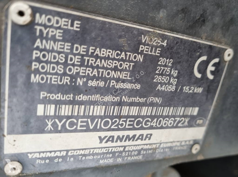 Excavator Yanmar Vio 25-4 Mini Excavator