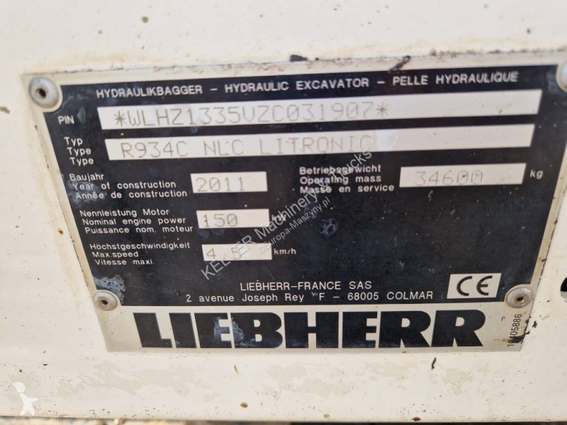 Excavadora Liebherr R934C NLC  * 2011r. * 2...