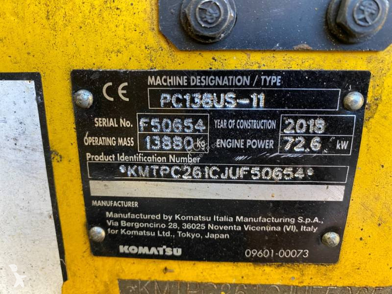 Skovl Komatsu PC 138 US-11 1er Main /...