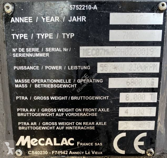 Escavadora Mecalac 7 MWR Origine Française...