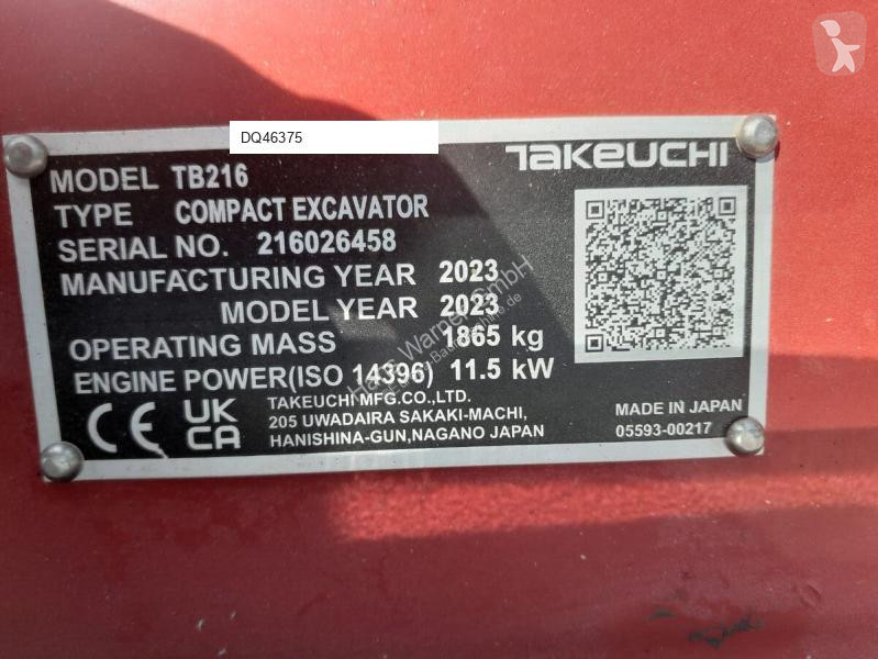 Skovl Takeuchi TB 216 V0