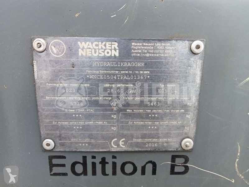 Rýpadlo Wacker Neuson 50Z3 with 3 excavator...