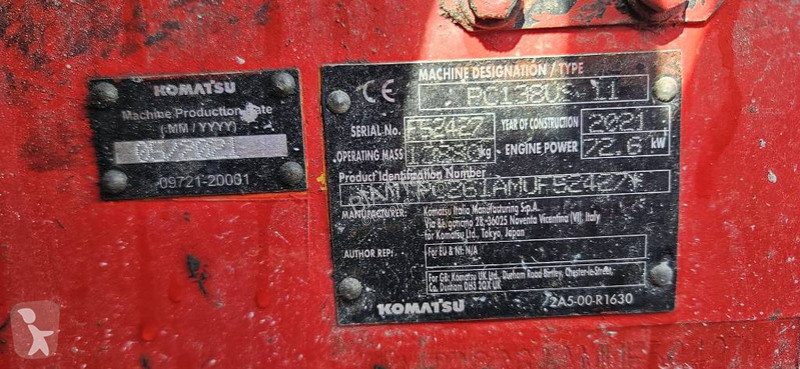 Excavator Komatsu PC138US-11