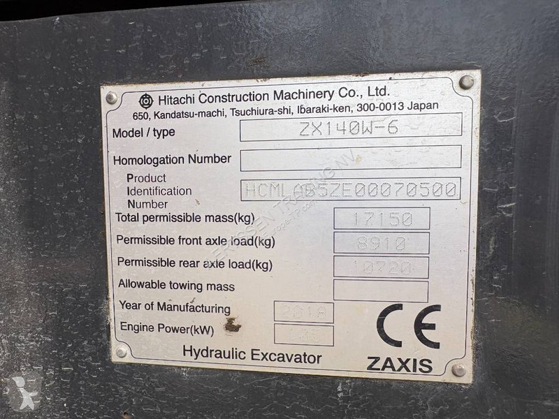 Rýpadlo Hitachi ZX140W-6 (3 Pieces available)
