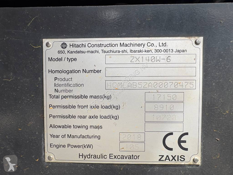 Rýpadlo Hitachi ZX140W-6 (3 Pieces available)