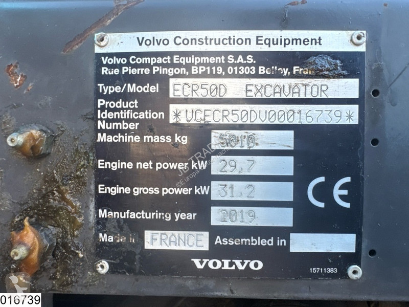 جرافة Volvo ECR 50d 5010 kg, 31.2 kW, 2019