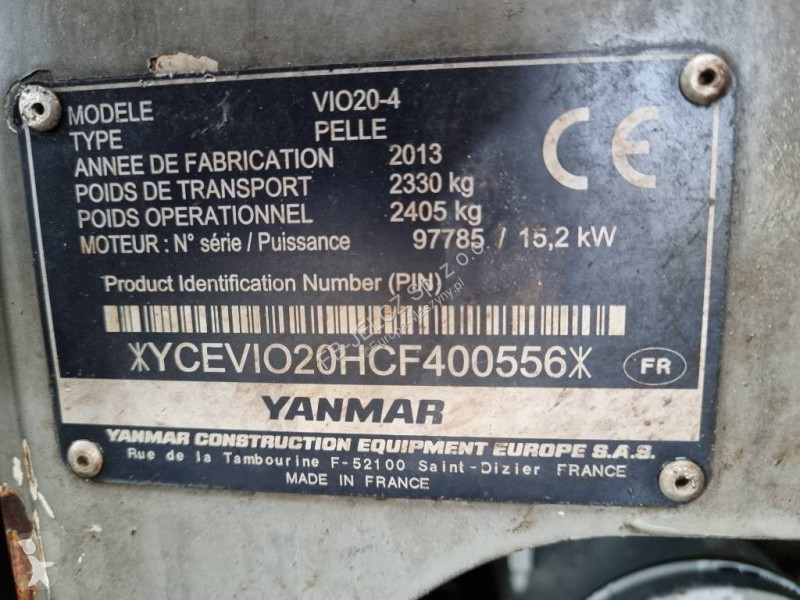 Escavatore Yanmar Vio 20-4 Mini Excavator