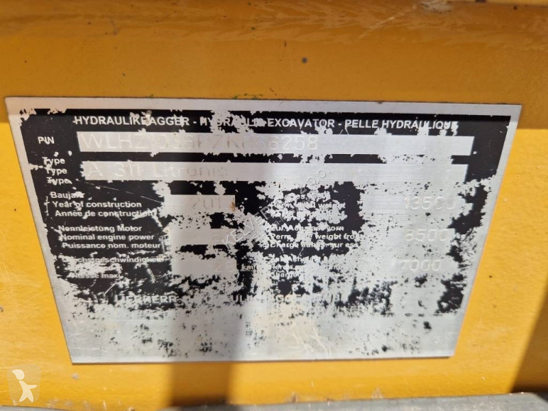 Excavator Liebherr A311 * 2013r. * 10 599 mth *...