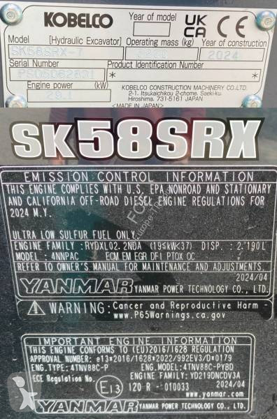 Rýpadlo Kobelco SK58/SRX-7 1er Main endommagée