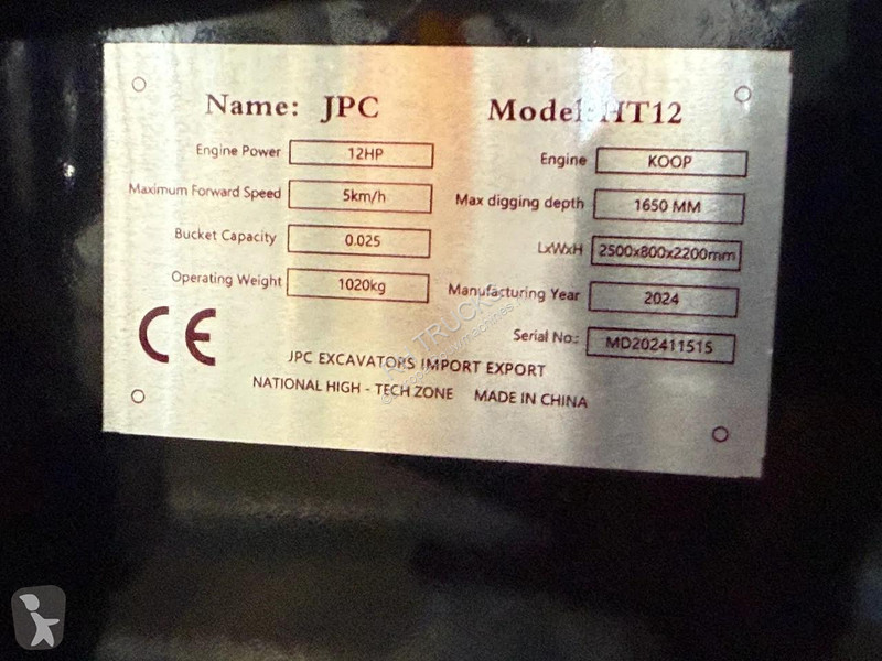 Rýpadlo JPC HT12 + TRAILER -BOTH NEW AND UNUSED!