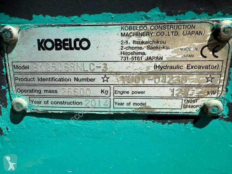 Excavadora Kobelco SK260 SR NCL-3