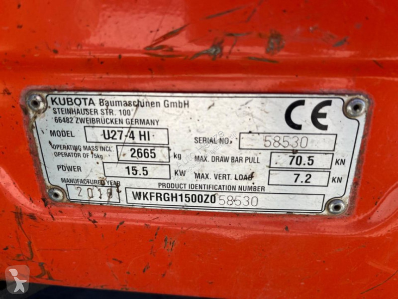 جرافة Kubota Minibagger U 27 - 4 Minibagger HI...